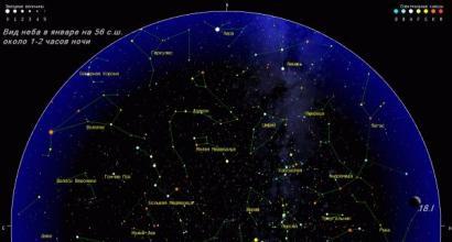 Constelații și stele de pe cerul de iarnă (ianuarie)